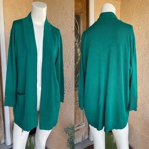 JM Collection Open Cardigan (PETITE LARGE)